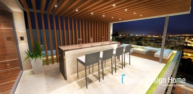 Tetőterasz szauna bár medencével